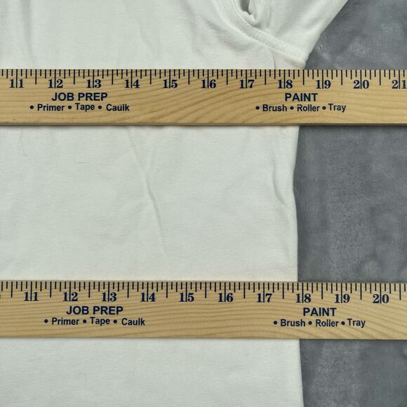 Ralph Lauren Jeans Company Top Womens Medium White Navy Monogram Polo 3/4 Sleeve - Picture 7 of 14